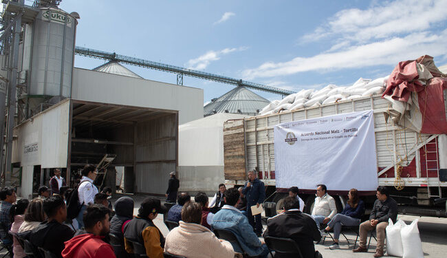 Entrega AGRICULTURA maíz blanco a tortillerías adheridas al Acuerdo Nacional Maíz–Tortilla en Puebla