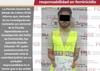 FGE logra detención y vinculación a proceso de un hombre por su probable responsabilidad en feminicidio