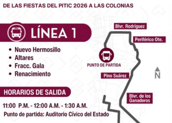 Facilita Gobierno de Sonora transporte gratuito nocturno en Hermosillo del 21 al 24 de mayo