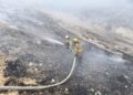 Gobierno del estado continúa apoyando en labores de combate en incendio de relleno sanitario de el Huiteco