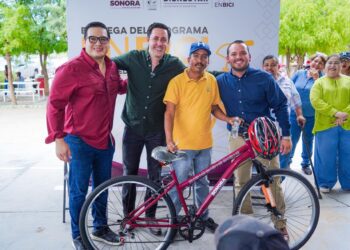Gobierno de Sonora fortalece la movilidad con entrega de bicicletas en San Pedro El Saucito