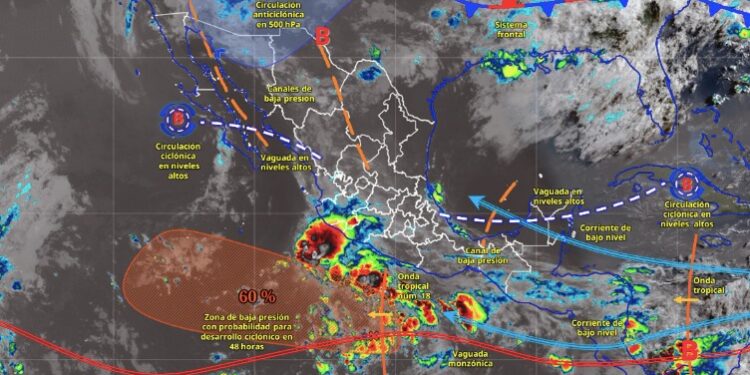 Cinco estados esperan lluvias intensas mientras persiste el calor de hasta 45 grados en México