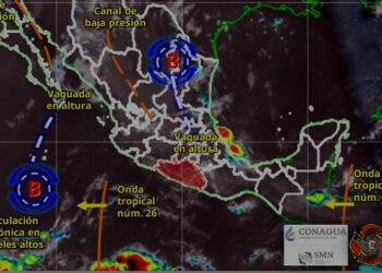 Viernes con probabilidad de lluvia ligera a moderada y ocasionalmente fuerte en la Sierra, Centro y Montaña 