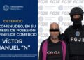 Detiene FGJE a hombre por delitos contra la salud, en su modalidad de narcomenudeo