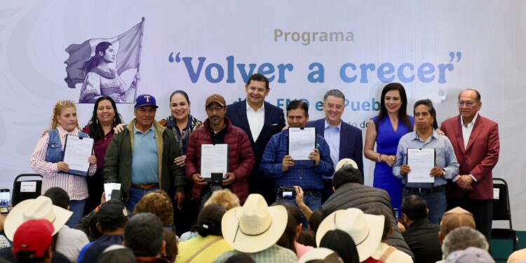 “Volver a Crecer” devuelve tranquilidad y patrimonio a familias productoras de Puebla